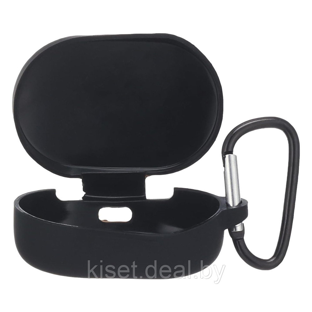 Силиконовый чехол KST Pods для наушников Xiaomi Redmi AirDots 3 / EarBuds Basic 2S черный с карабином - фото 2 - id-p220917189