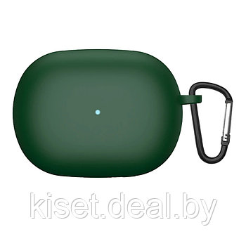 Силиконовый чехол KST Pods для наушников Xiaomi Mi Buds 4 Pro зеленый с карабином