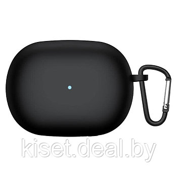 Силиконовый чехол KST Pods для наушников Xiaomi Mi Buds 4 Pro черный с карабином