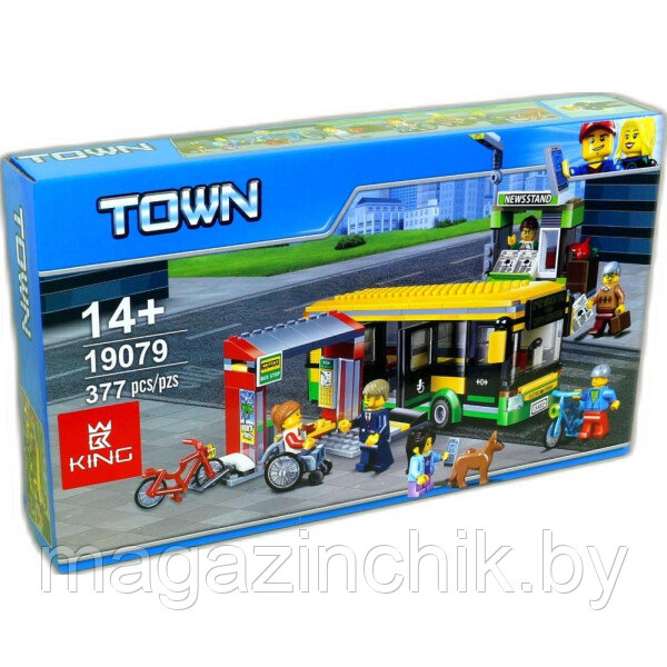 Конструктор Автобусная остановка, 19079 аналог LEGO City (Лего Сити) 60154 - фото 1 - id-p70235213