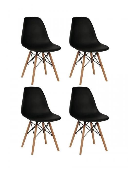 Стулья для кухни 4 шт со спинкой кухонные обеденные красивые черные модные кресла в стиле лофт прочные - фото 7 - id-p220922906