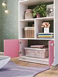 Стеллаж детский для игрушек и книг Домик шкаф в детскую комнату игровой деревянный с дверцами розовый, фото 3