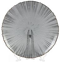 NONAME Блюдо стекло, 32.5 см, сервировочное, отвод золотом, Графит, Y6-10088 (462516)