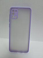Чехол Samsung A31 матовый с фиолетовым ободком