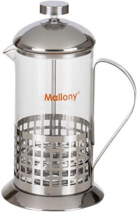 MALLONY Чайник/кофейник (кофе-пресс) CELLULA, 600 мл, из жаропр стекла, в корпусе из нерж стали, B511-600ML - фото 8 - id-p220923134