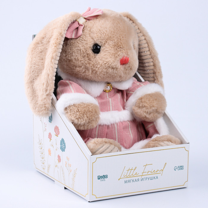 Мягкая игрушка "Little Friend", зайка в розовом платье - фото 1 - id-p220922970