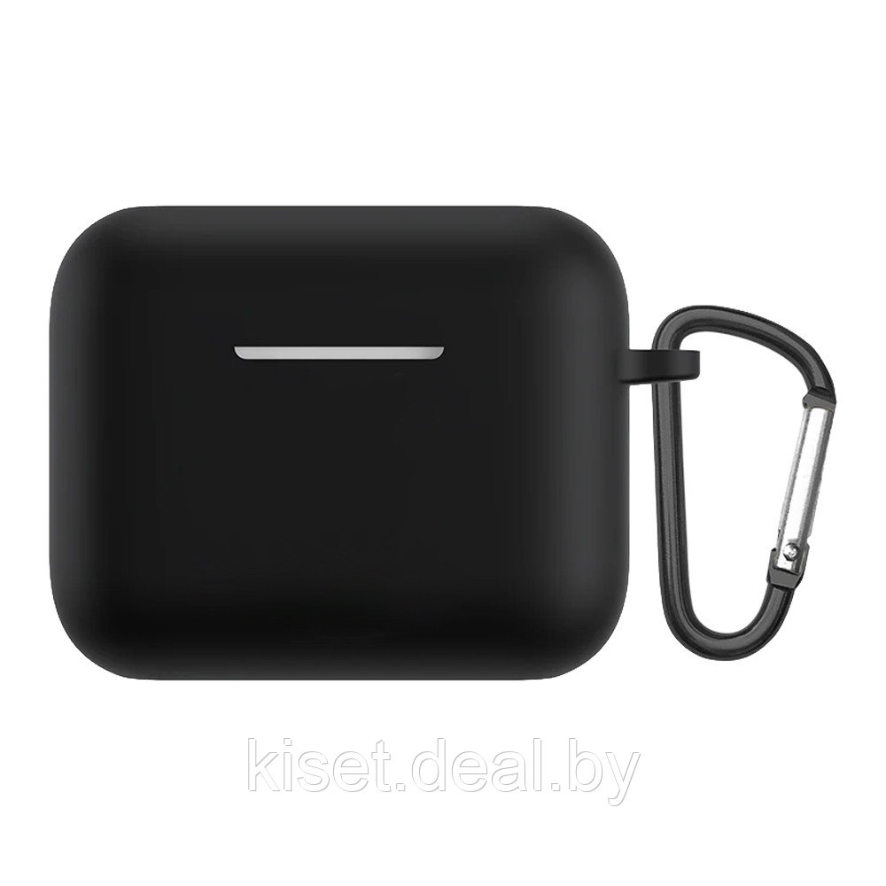 Силиконовый чехол KST Pods для наушников Haylou GT5 черный с карабином - фото 1 - id-p220922177