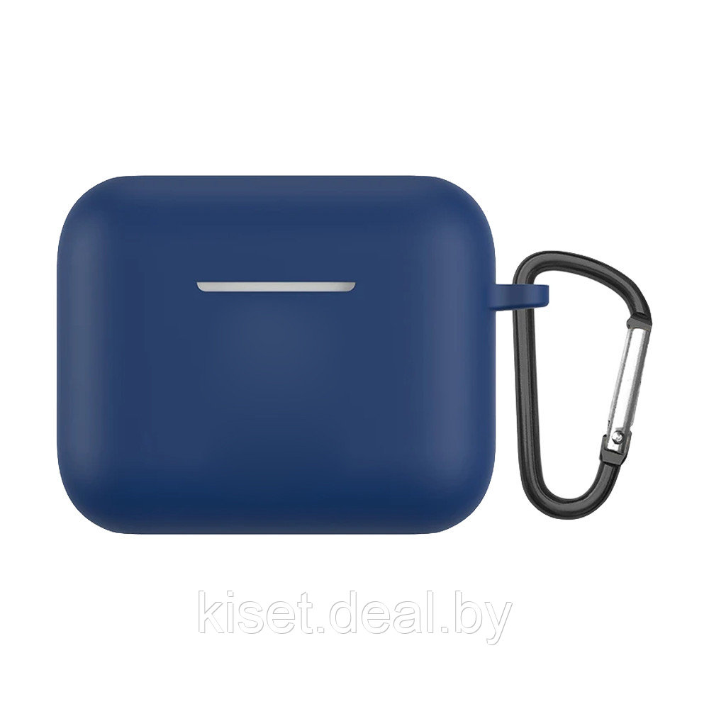 Силиконовый чехол KST Pods для наушников Haylou GT5 синий с карабином - фото 1 - id-p220922178