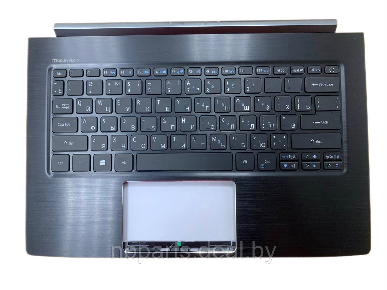 Верхняя часть корпуса (Palmrest) Acer Swift 5 UltraBook SF514-51, чёрный (Сервисный оригинал), 6B.GLCN2.005 - фото 1 - id-p205237647