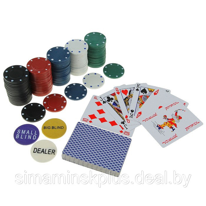 Покер, набор для игры (карты 2 колоды, фишки 200 шт.), без номинала, 60 х 90 см - фото 6 - id-p220935798