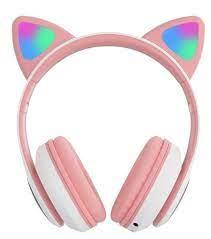 Беспроводные детские наушники Wireless Headphones Cat Ear ZW-028 белые с розовым - фото 1 - id-p168288872