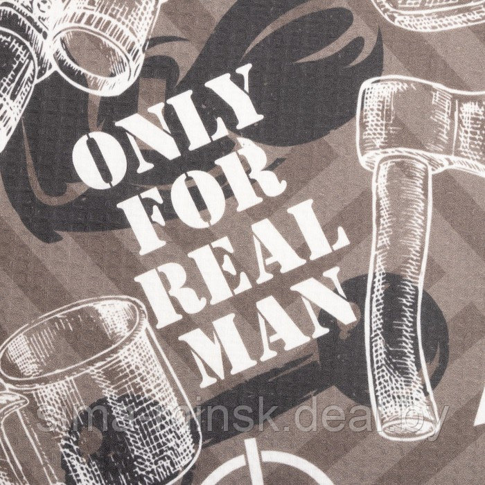 Полотенце "Only for real man" 70х146 см, 100% хлопок 160гр/м2 - фото 3 - id-p220940120