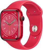 Умные часы Apple Watch Series 8 45 мм (алюминиевый корпус, красный/красный, спортивный силиконовый ремешок