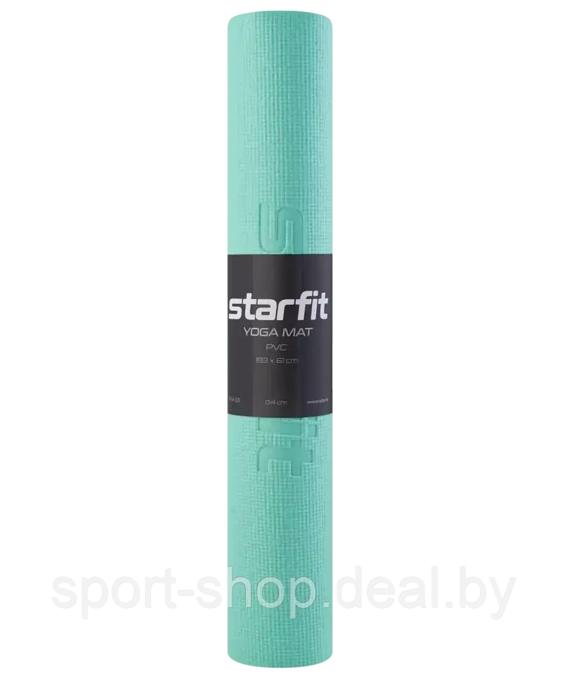 Коврик для йоги и фитнеса STARFIT FM-101 PVC, 0,4 см, 183x61 см, мятный, фитнес, йога, коврик для фитнеса - фото 2 - id-p220940663