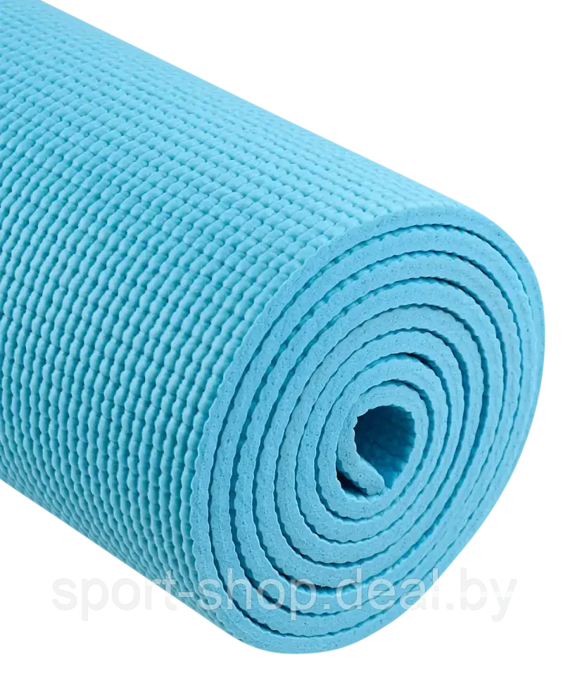 Коврик для йоги и фитнеса FM-101, PVC, 183x61x0,6 см, синий пастель, фитнес, йога, коврик для фитнеса - фото 2 - id-p220940789