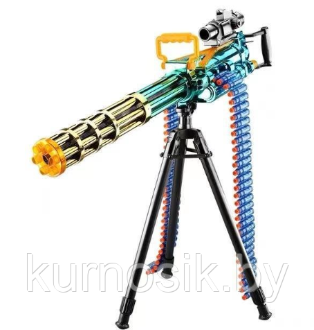 Игрушка детская Автомат Гатлинга Gatling Air Soft Gun (ручной и автоматический), JF-75A - фото 1 - id-p220941430
