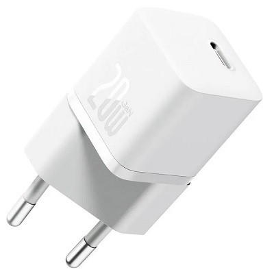 Сетевое зарядное устройство OS-Baseus GaN5 Fast Charger(mini) 1C 20W EU (CCGN050102) белый - фото 1 - id-p220941437
