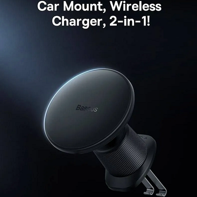 Магнитный держатель с беспроводной зарядкой Baseus CW01 Magnetic Wireless Charging Car Mount Air Vent Version - фото 6 - id-p220941439