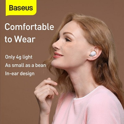 Bluetooth наушники Baseus NGWM01P-02 Encok True Wireless Earphones WM01 Plus (NGWM010002) белые - фото 8 - id-p220941428