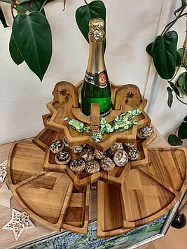 Набор менажниц EcoWood`s line Новогодний три яруса  из березы