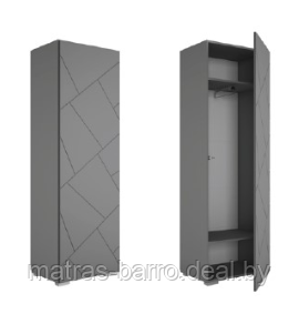 Шкаф-пенал платяной Гранж ШК-001 серый шифер/МДФ графит софт