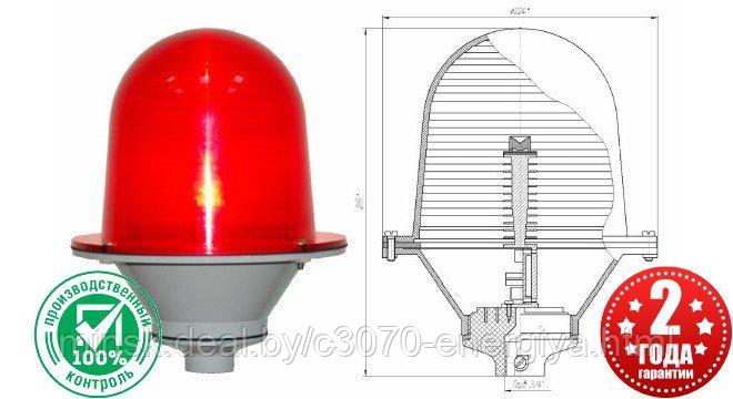 Заградительный огонь «ЗОМ-2-АВ»  >10cd; ICAO type A; 30-265V AC/DC; IP65