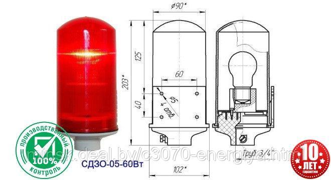 Заградительный огонь малой интенсивности СДЗО-05-60Вт >10cd - фото 1 - id-p220947093