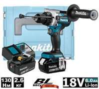 Аккумуляторная ударная дрель-шуруповерт Makita DHP486RGJ (2 акк. 18 В, 6 А/ч, 130Нм, кейс MakPac)