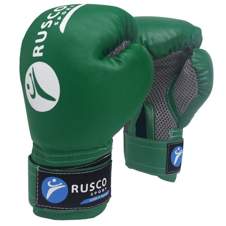 Перчатки бокс. RUSCO SPORT кож.зам. 4 Oz зеленые - фото 1 - id-p210955122