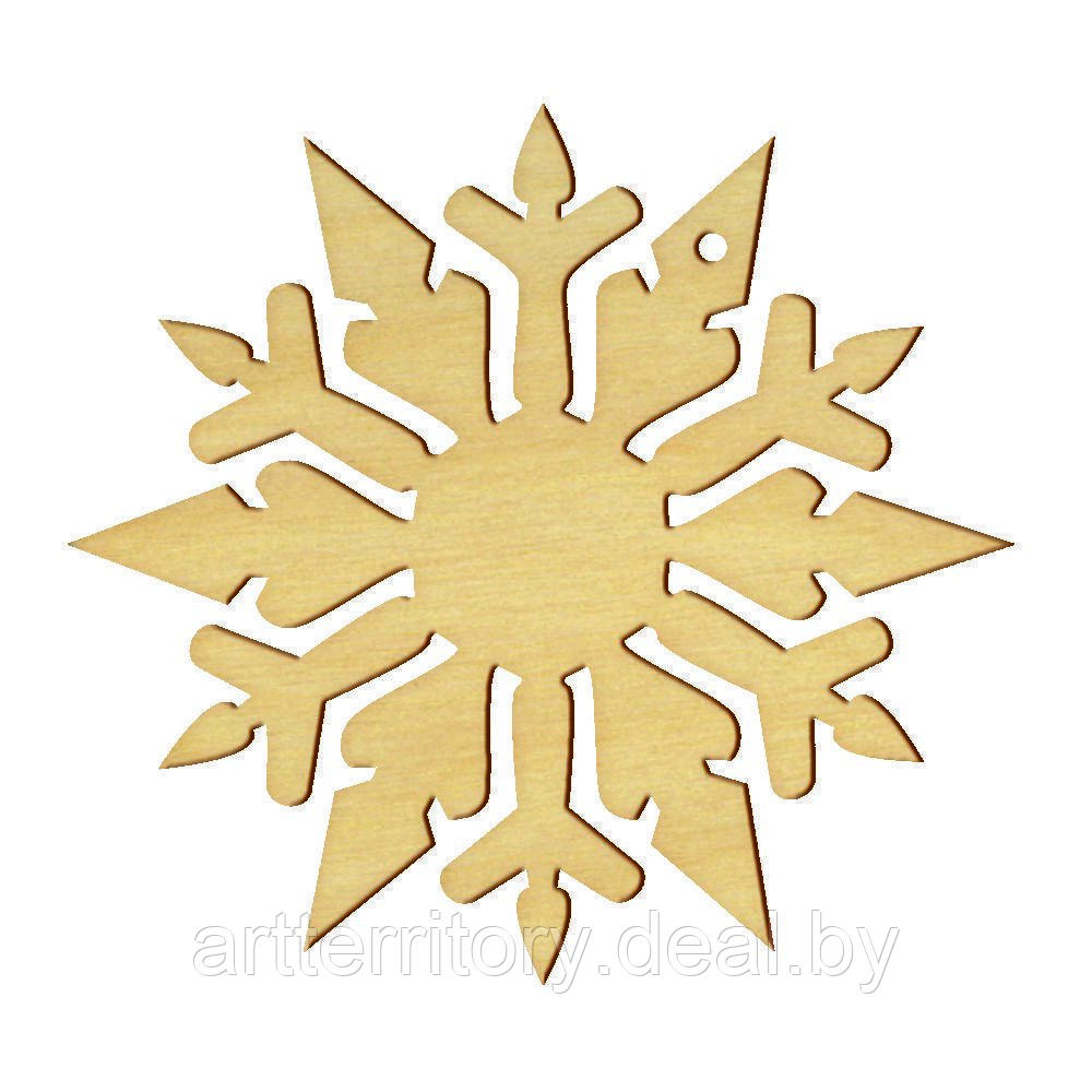 Заготовка деревянная "Снежинка № 6" 8,5х9 см - фото 1 - id-p220952714