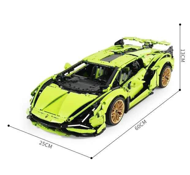 Конструктор Technie 6044 Гоночная машина Ламбарджини Lamborghini Sian на радиоуправлении 3696 дет. на пульте - фото 4 - id-p220954047