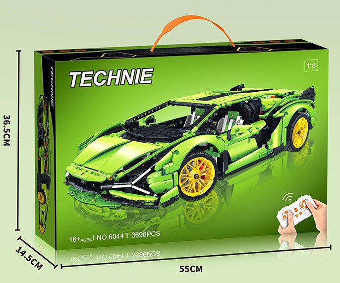 Конструктор Technie 6044 Гоночная машина Ламбарджини Lamborghini Sian на радиоуправлении 3696 дет. на пульте - фото 5 - id-p220954047