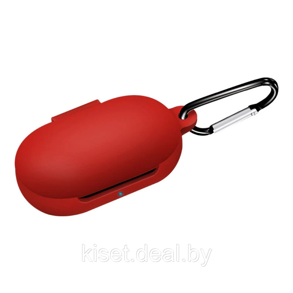 Силиконовый чехол KST Pods для наушников Samsung Buds / Buds Plus красный с карабином - фото 1 - id-p220952674