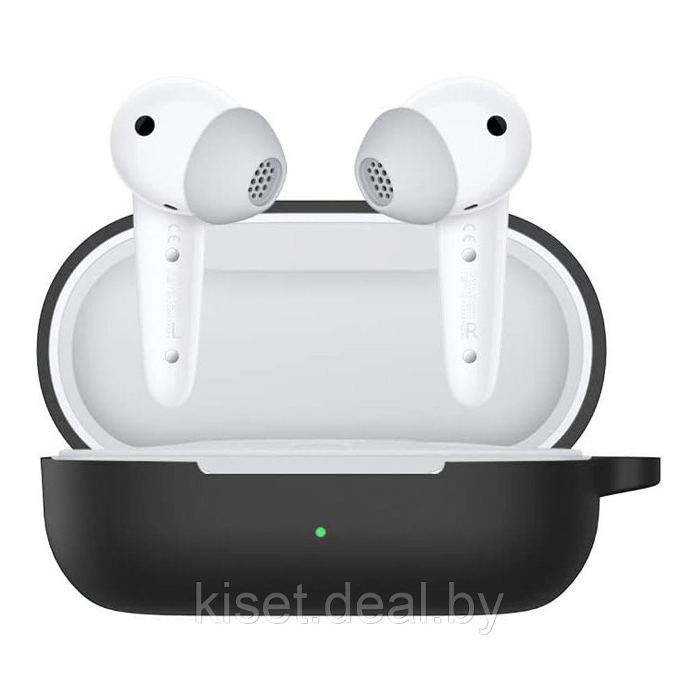 Силиконовый чехол KST Pods для наушников Huawei FreeBuds SE черный с карабином - фото 2 - id-p220952676