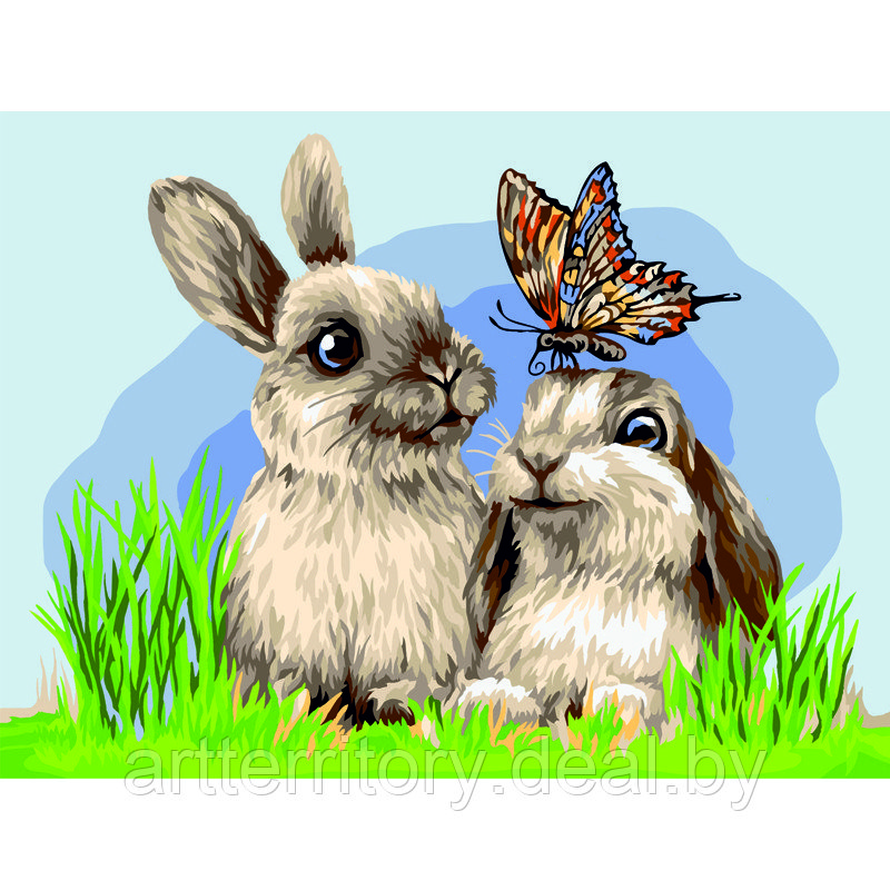 Картина по номерам красками Три совы Милые кролики, 30х40 см, (на картоне) - фото 1 - id-p220952891