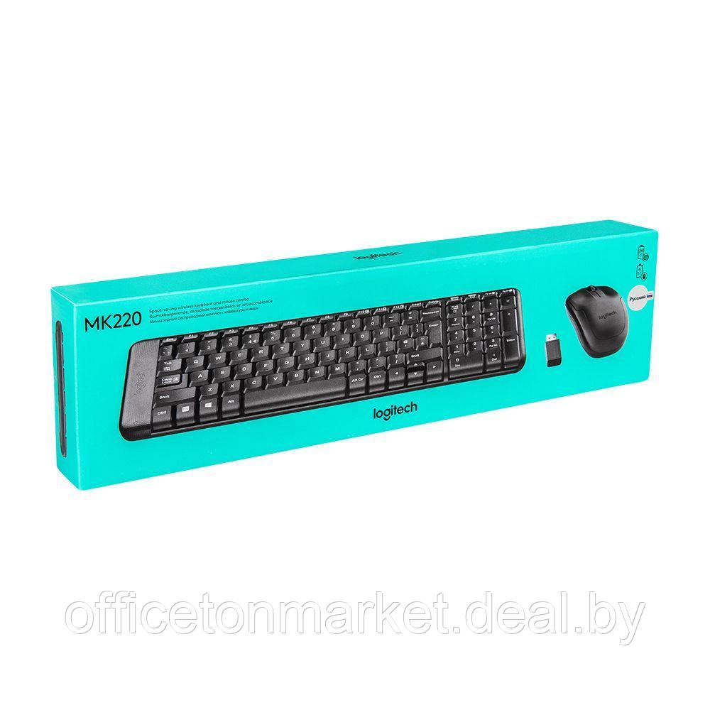 Клавиатура + мышь Logitech "MK220", беспроводная, черный - фото 2 - id-p220955013