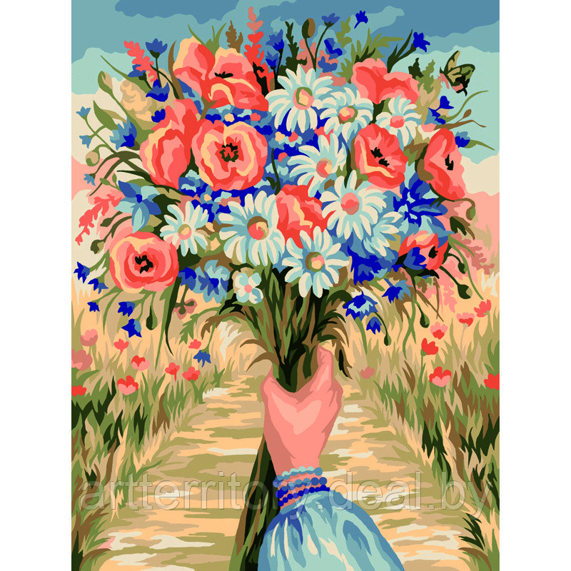 Картина по номерам красками Три совы Полевые цветы, 30х40 см, (на картоне) - фото 1 - id-p220952900