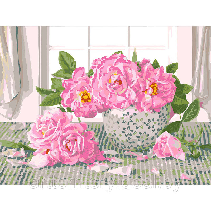 Картина по номерам красками Три совы Садовые розы, 30х40 см, (на картоне) - фото 1 - id-p220952904