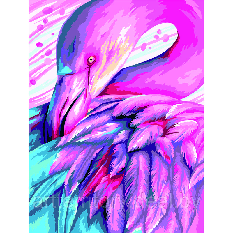 Картина по номерам красками Три совы Сказочный фламинго, 30х40 см, (на картоне) - фото 1 - id-p220952906