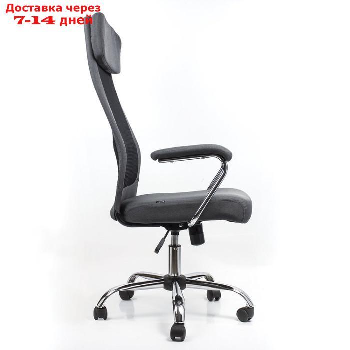 Кресло офисное BRABIX "Flight EX-540", хром, ткань, сетка, серое - фото 2 - id-p220932366
