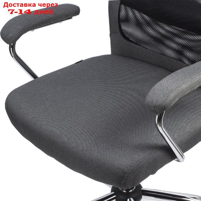 Кресло офисное BRABIX "Flight EX-540", хром, ткань, сетка, серое - фото 7 - id-p220932366