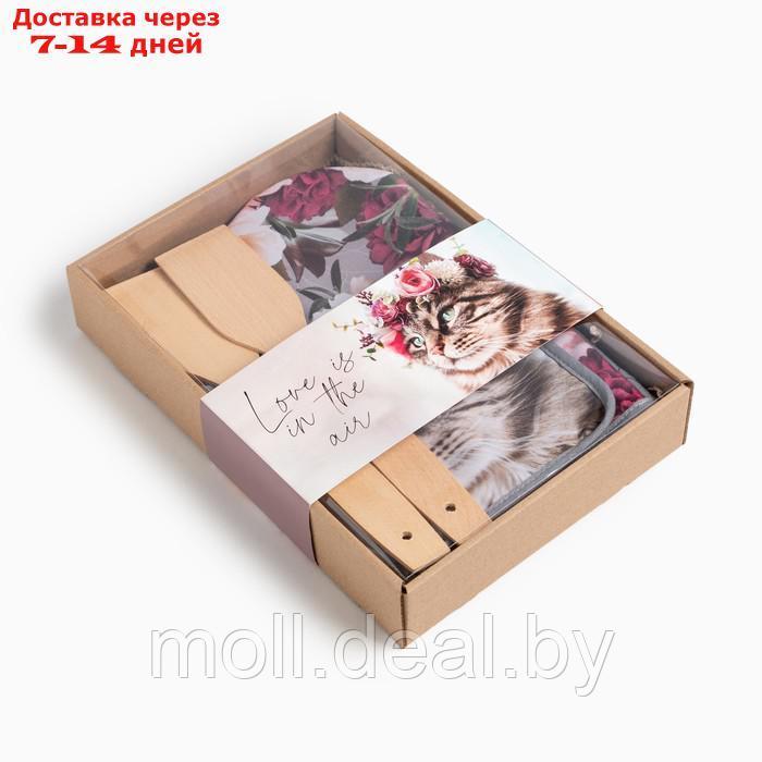 Набор подарочный Доляна Flower cat: варежка 20х28 см, прихватка 17х17 см, 2 лопатки - фото 8 - id-p220923994