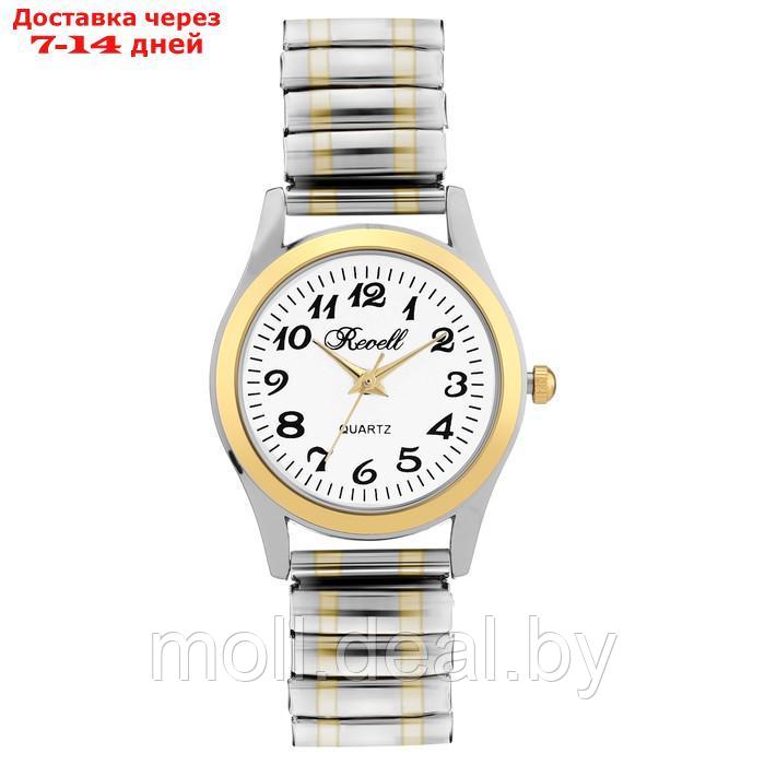 Часы наручные женские, d-2.8 см, ремешок металл, серебро с золотом