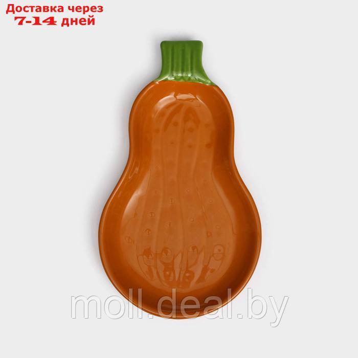 Тарелка керамическая "Тыква", темно-оранжевая, 27 см, 1 сорт, Иран