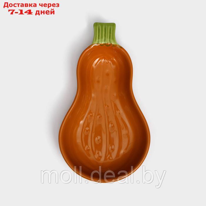 Тарелка керамическая "Тыква", глубокая, темно-оранжевая, 25 см, 1 сорт, Иран - фото 1 - id-p220928027