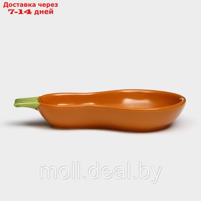 Тарелка керамическая "Тыква", глубокая, темно-оранжевая, 25 см, 1 сорт, Иран - фото 2 - id-p220928027