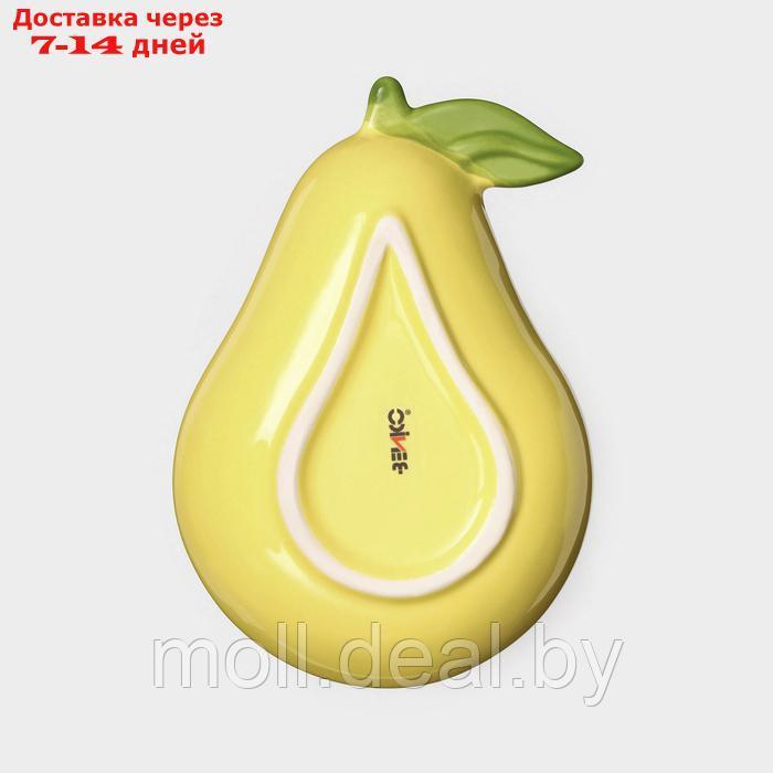 Тарелка керамическая "Груша", глубокая, желтая, 21 см, 1 сорт, Иран - фото 3 - id-p220928049