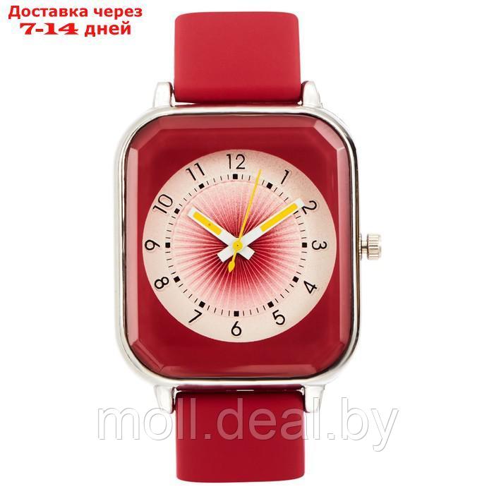 Часы наручные женские, d-2 см, ремешок силикон l-25 см, красные