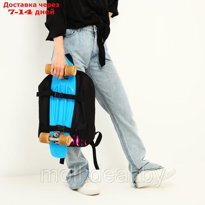 Рюкзак текстильный с креплением для скейта "Nice try", 38х29х11 см, цвет черный - фото 2 - id-p220926100