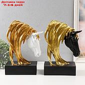 Сувенир полистоун бюст "Золотая грива лошади" 20х11,5х15 см МИКС